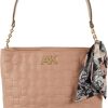 Anne Klein Bags * | Quilted Velvet Hobo With Scarf Anne Klein Hot Sell