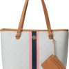 Anne Klein Bags * | Ring Logo Tote W/ Varsity Stripe & Card Case Anne Klein Top Selling