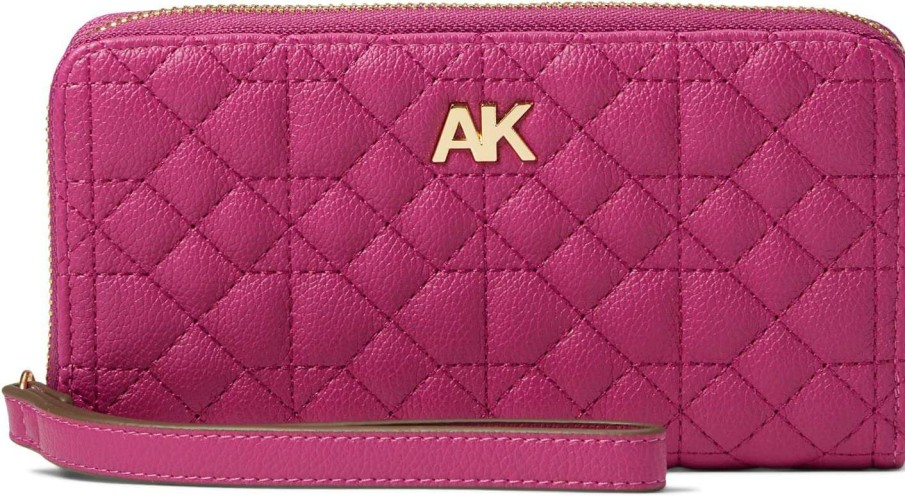 Anne Klein Bags * | Quilted Slim Zip Wallet Anne Klein Closeout Sale