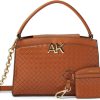 Anne Klein Bags * | Woven Curved Satchel W/ Card Case Anne Klein New