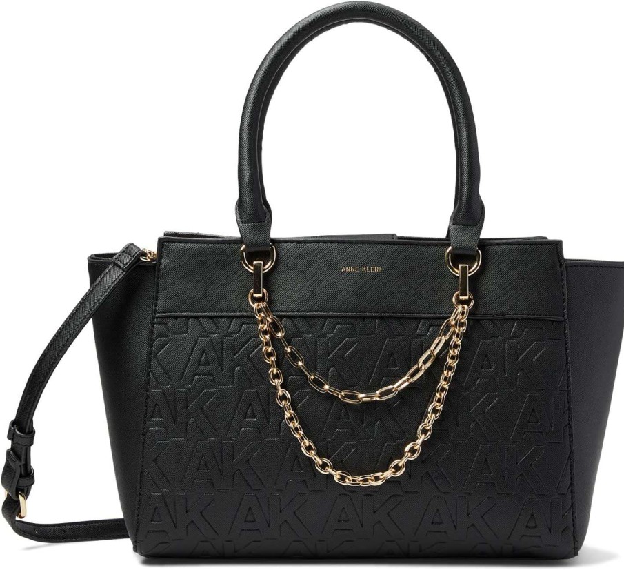 Anne Klein Bags * | Embossed Logo East/West Satchel With Chain Swag Anne Klein Shop