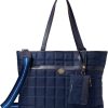 Anne Klein Bags * | Quilted Nylon Tote W/ Card Case Anne Klein Top Sellers