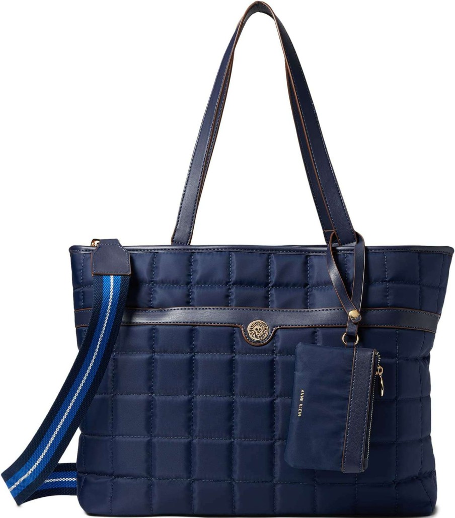 Anne Klein Bags * | Quilted Nylon Tote W/ Card Case Anne Klein Top Sellers