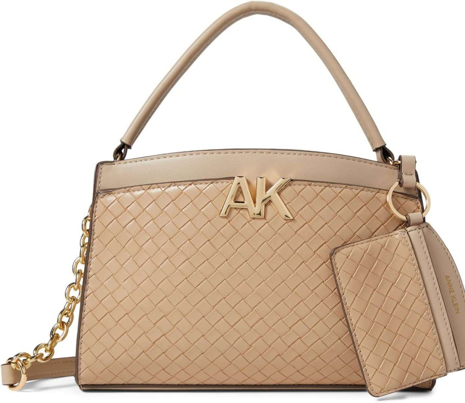 Anne Klein Bags * | Woven Curved Satchel W/ Card Case Anne Klein Attractive