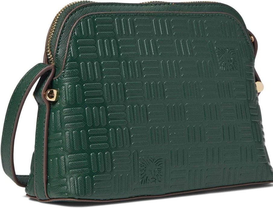 Anne Klein Bags * | Embossed Logo Dome Crossbody With Lock Anne Klein Special Offers