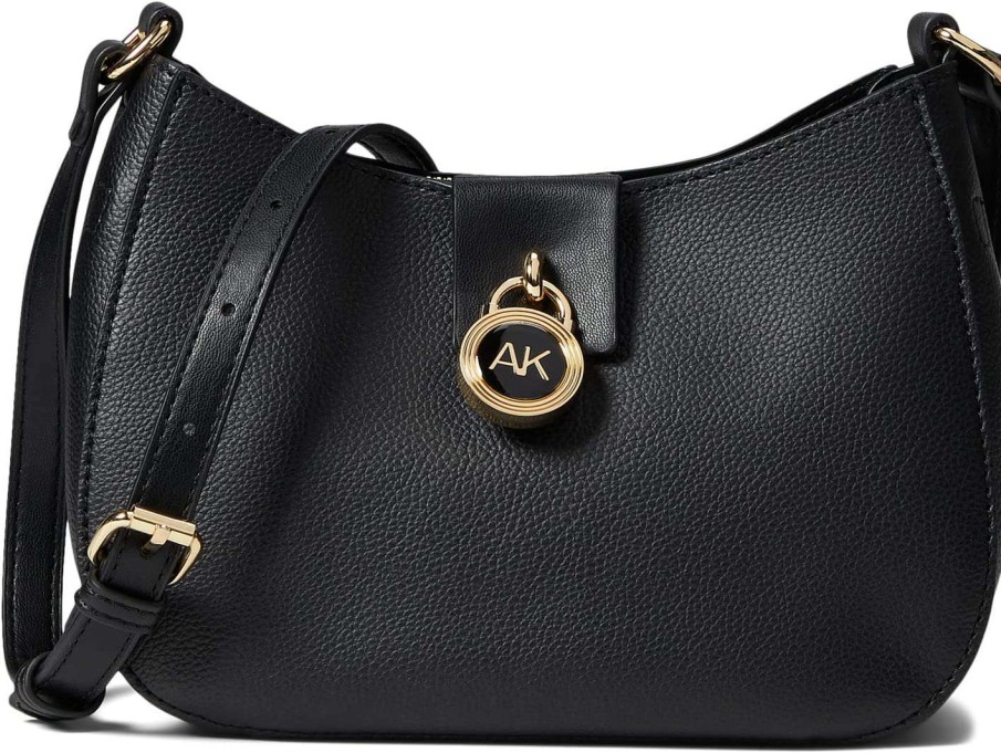 Anne Klein Bags * | Curved Crossbody With Lock Anne Klein Top Sell