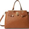 Anne Klein Bags * | Embossed Logo Dome Satchel With Lock Anne Klein Fashion