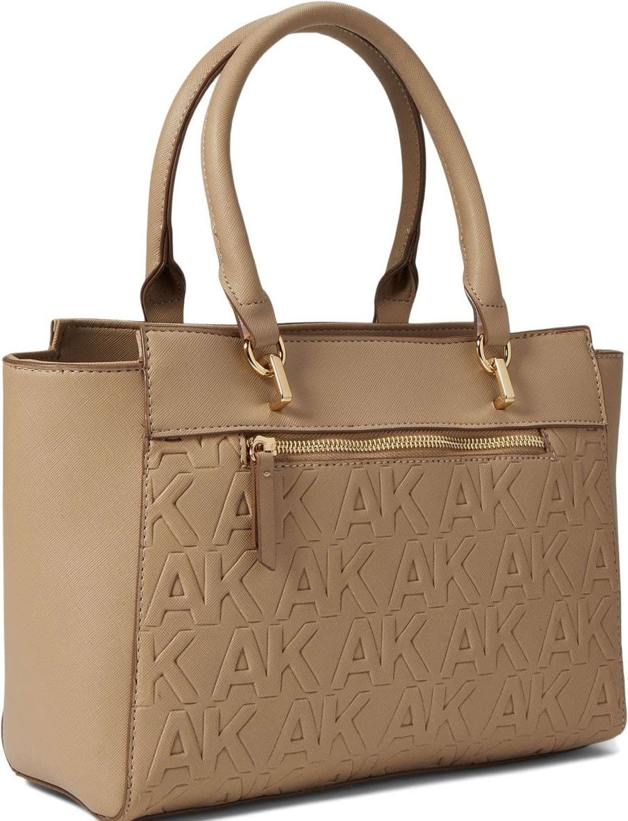 Anne Klein Bags * | Embossed Logo East/West Satchel With Chain Swag Anne Klein Fire Sale